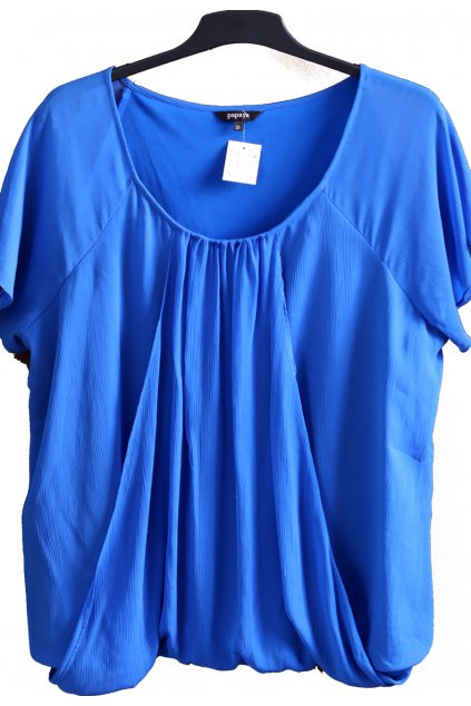 Dámská modrá halenka s průsvitným rukávem / PAPAYA / XXXL (50) / UK 22 / ANGLIE