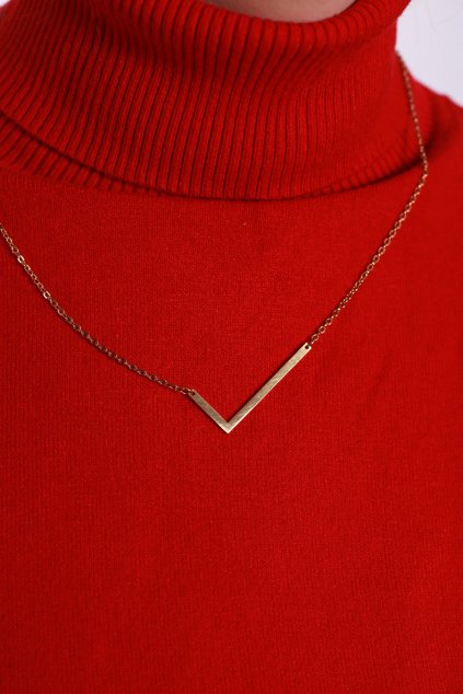 Dámský zlatý řetízek s přívěskem - PÍSMENO "L" / BUTIK