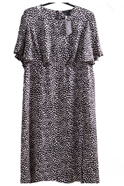 Dámské černo-bílé puntíkované šaty / NEW LOOK / XXXXL+ (58) / UK 30 / ANGLIE