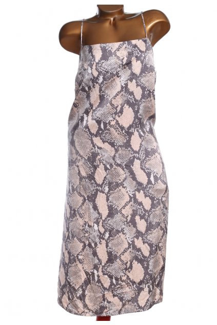 Dámské šedo-krémové šaty s motivem hadí kůže / H&M / XXL (44) / UK 16 / ANGLIE