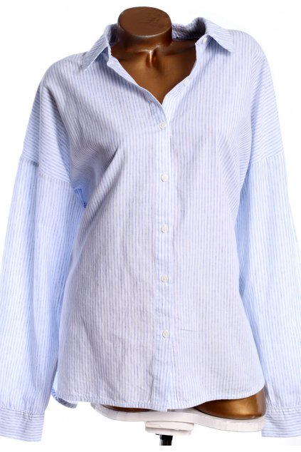 Dámská bílo-modrá pruhovaná košilová halenka / NEXT / XXXL (48) / UK 20 / ANGLIE