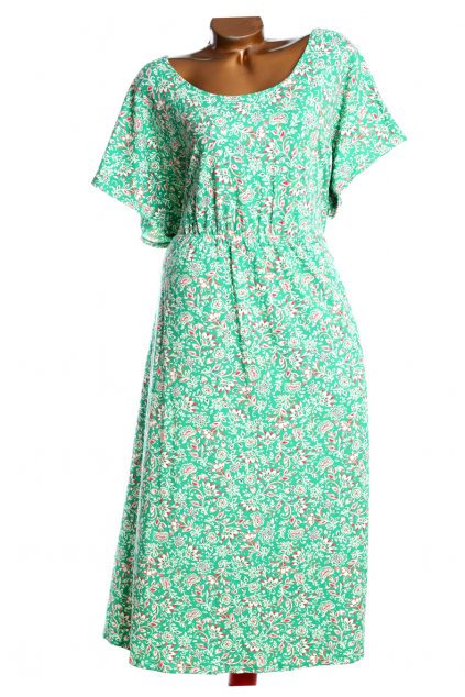 Dámské zelené vzorované šaty / JULIPA / XXXXL (52) / UK 24 / ANGLIE