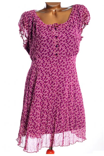 Dámské vínovo-fialovo-růžové vzorované šaty / W / XXXL (50) / UK 22 / ANGLIE
