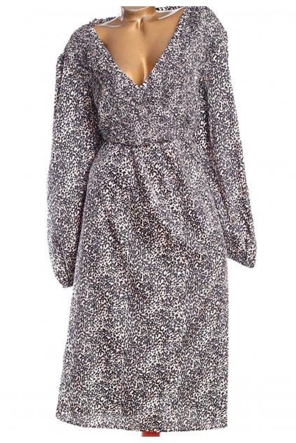 Dámské černo-béžovo-bílé vzorované šaty / NEW LOOK / XXXXL+ (58) / UK 30 / ANGLIE