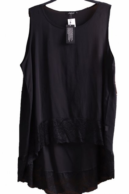 Dámská černá průhledná tunika / RAFESAXON / XXXXL (52) / UK 24 / ANGLIE
