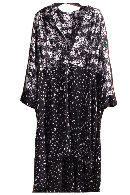 Dámské černo-šedo-růžovo-modré květované průhledné šaty / GEORGE / XXXXL (52) / UK 24 / ANGLIE