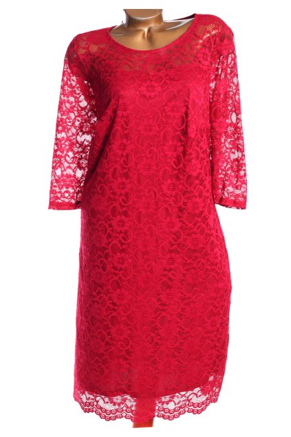 Dámské vínové krajkové šaty / DOROTHY PERKINS / XXXL (50) / UK 22/ ANGLIE