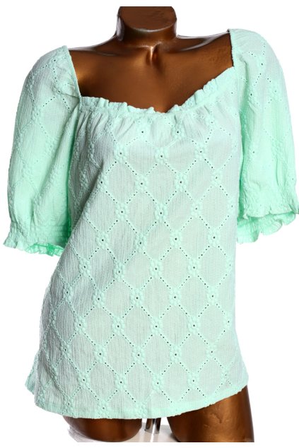 Dámská tyrkysová krajková halenka  / TU / XXXXL (52) / UK 24 / ANGLIE