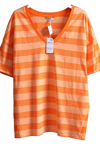 Dámská oranžová pruhovaná halenka / NEXT / XXXL (50) / UK 22/ ANGLIE