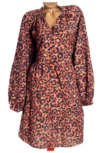 Dámské hnědo-černé leopardí šaty / GEORGE / XXXXL (52) / UK 24 / ANGLIE