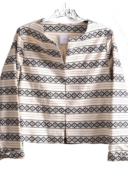 Dámská krémovo-černá bunda s aztéckým vzorem / TU / XXXL (50) / UK 22 / ANGLIE