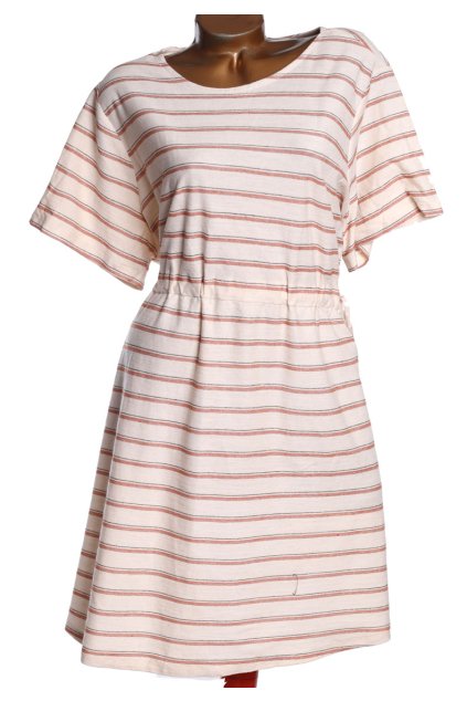 Dámské krémovo-hnědo-černé pruhované šaty / PRIMARK / XXXXL (52) / UK 24 / ANGLIE