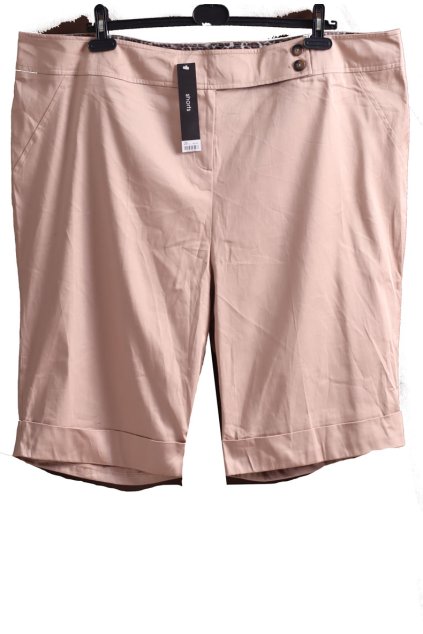 Dámské světle hnědé kratší kalhoty s knoflíky  / EVANS / XXXXL+ (58) / UK 30 / ANGLIE