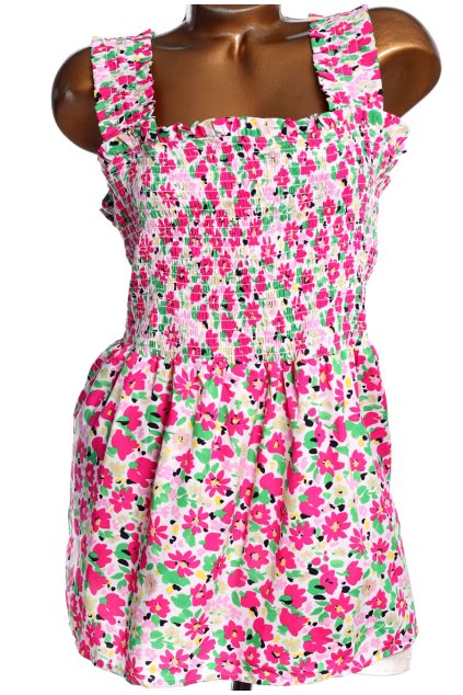 Dámská bílo-růžovo-zelená květovaná tunika / SIMPLY BE / XXXXL (52) / UK 24 / ANGLIE