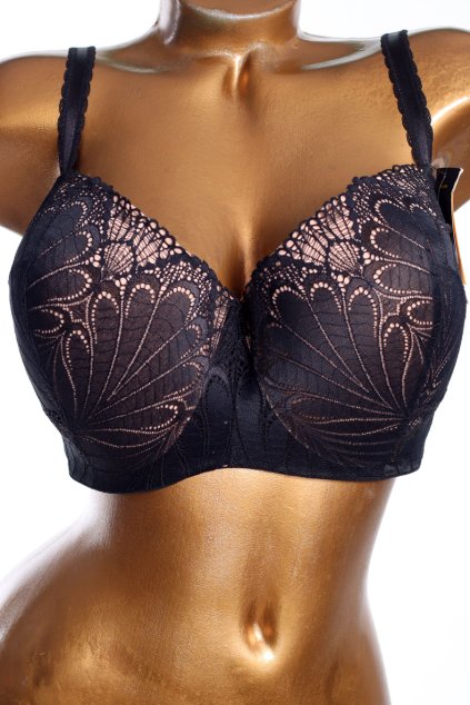 Dámská černo-béžová podprsenka s krajkou / WONDERBRA / 95I / UK 36G  / ANGLIE