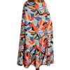 Dámská  barevná vzorovaná sukně s rozparkem/ TU WOMAN / XXXXL (52) / UK 24 / ANGLIE