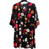 Dámská  elastická černá květované šaty / YOURS / XXXXL (54/56) / UK 26/28 ANGLIE