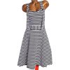 Dámské černo-bílé pruhované šaty  - lacláče/ XL (42) / UK 14 / ANGLIE