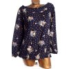 Dámská černá květovaná halenka s puntíky / BONMARCHÉ / XXXXL (52) / UK 24 / ANGLIE
