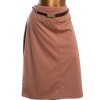 Dámská hnědá sukně s páskem  / DEBENHAMS / XXXL (50) / ANGLIE - na štítku UK 22