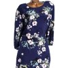 Dámské tmavě modré šaty s květy / M&S/ XXXXL (52) / UK 24 / ANGLIE