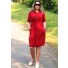 Dámské červené manžestrové šaty / NEW COLLECTION /  L-XXL (40/42/44) prsa do 112 cm /  MODA ITALY