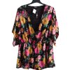 Dámská černá halenka s barevnými květy / SIMPLY BE / XXL/XXXL (48/50) / na štítku 48/ UK 20 / ANGLIE