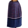 Dámská modro-červeno-bílá károvaná, plisovaná sukně / TU / XXL (44/46) / na štítku vel. 48 / UK 20 / ANGLIE