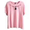 Dámské růžové tričko s ozdobnýou nášivkou / M&Co. / XXXL (50/52) / UK 22 / ANGLIE