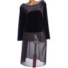 Dámské černé elastické sametové šaty/halenka /  - SPODNÍ DÍL PRŮHLEDNÝ VHODNÉ NA LEGINY , KALHOTYJOANNA HOPE / XXXXL (52/54/56+) / UK 24 / ANGLIE