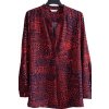 Dámská tmavě modro-červená vzorovaná košilová halenka / NUTMEG / XXXL (50) / na štítku vel. 46 /UK 18 / ANGLIE