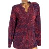 Dámská tmavě modro-červená vzorovaná košilová halenka / NUTMEG / XXXL (50) / na štítku vel. 46 /UK 18 / ANGLIE