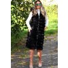 Dámská černá dlouhá chlupatá vesta / FOLLOW YOUR /  M/L (36/38/40/42)  prsa do 98 cm  / MODA ITALY