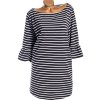 Dámské černo-bíle pruhované zimní šaty / GEORGE / XXXXL (52) / na štítku vel. UK 24 / ANGLIE