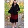 Dámský černý kabátek s kožíškem / AUX MODA / XXL-XXXL (46/48/50)  prsa do 130 cm  / MODA ITALY