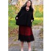 Dámský černý kabátek s kožíškem / AUX MODA / XXL-XXXL (46/48/50)  prsa do 130 cm  / MODA ITALY