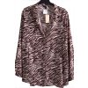 Dámská bílo-hnědá vzorovaná košilová halenka / CAPSULE / XXXXL (52) / UK 24 / ANGLIE