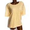 Dámská značková  žlutá halenka s krajkou na přední části  / Isle /  XXXXL (50/52) / UK 22/24 / ANGLIE