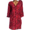 Dámské jemné, viskozové, červené šaty s černo-bílým leopardím vzorem / New Look / XXXXL (54) / UK 26 / ANGLIE