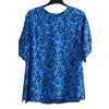 Dámská jemná, modrá halenka s černým leopardím vzorem / M§S / XXXXL (52) / UK 24 / ANGLIE