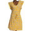 Dámské žluté značkové elastické šaty s bílými lístky / TRESPASS / (46/48) / UK 18 / ANGLIE