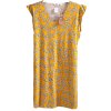 Dámské žluté značkové elastické šaty s bílými lístky / TRESPASS / (46/48) / UK 18 / ANGLIE
