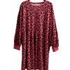 Dámské červeno-hnědé , mikinové šaty s černým leopardím vzorem /  Tu / XXXXL (52/54) / UK 24/29 ANGLIE