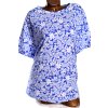 Dámská modrobílá halenka s květy / tu/ XXXXL (52) / UK 24 / ANGLIE