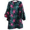 Dámské kvalitní elastické zelené šaty s květy / TU / (50) / UK 22 / ANGLIE