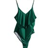 Dámské tmavě zelené jednodílné plavky / (48/50) / UK 20-22 / ANGLIE