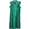 Dámské zelené šaty s volány / (46/48) / UK 18-20 / ANGLIE
