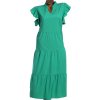 Dámské zelené šaty s volány / (46/48) / UK 18-20 / ANGLIE
