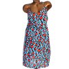 Dámské modré šaty s oranžovým leopardím vzorem / XXXXL (52) / UK 24 / ANGLIE