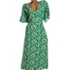 Dámské zelené zavazovací šaty s kytičkami / NUTMEG / XXXL (50) / UK 22 / ANGLIE